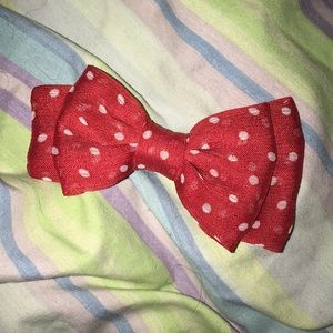 [FREE W PURCHASE] Red / White Polka Dot Pin Up Bow